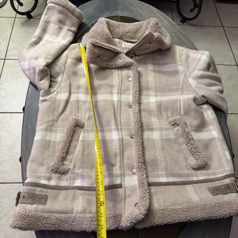 Koolaburra By UGG Plaid Sherpa Jacket Size XL Beige